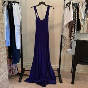 Stunning X-back blue prom dress